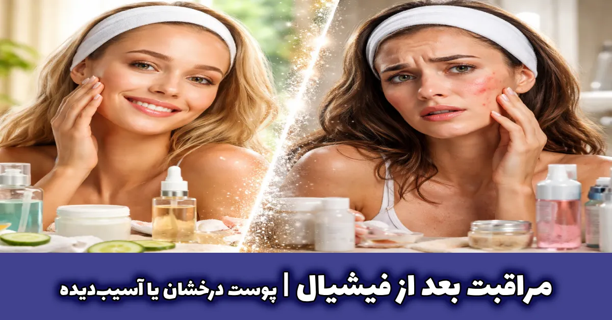 مراقبت بعد از فیشیال پوست درخشان یا آسیبدیده