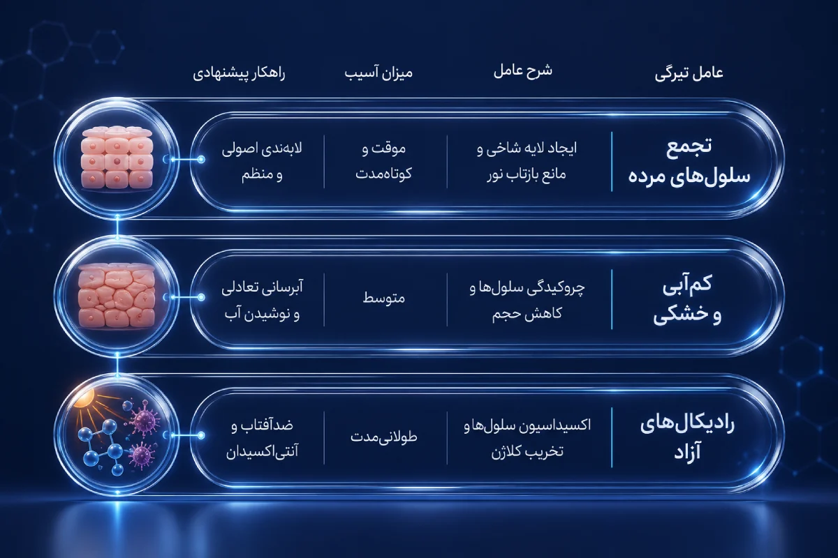 اینفوگرافیک-مقایسه-عوامل-پوست-کدر