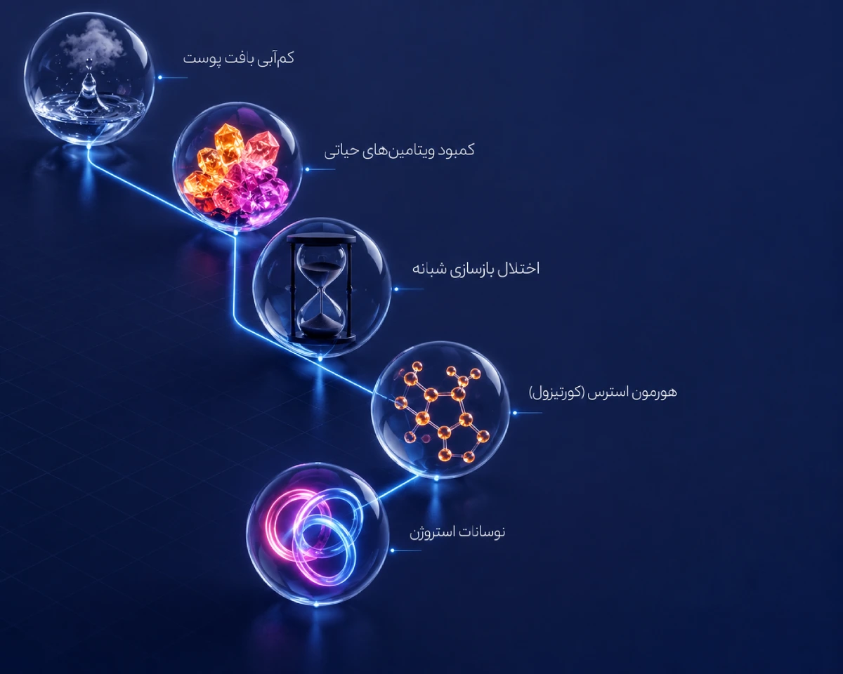 اینفوگرافیک-عوامل-درونی-پوست-کدر