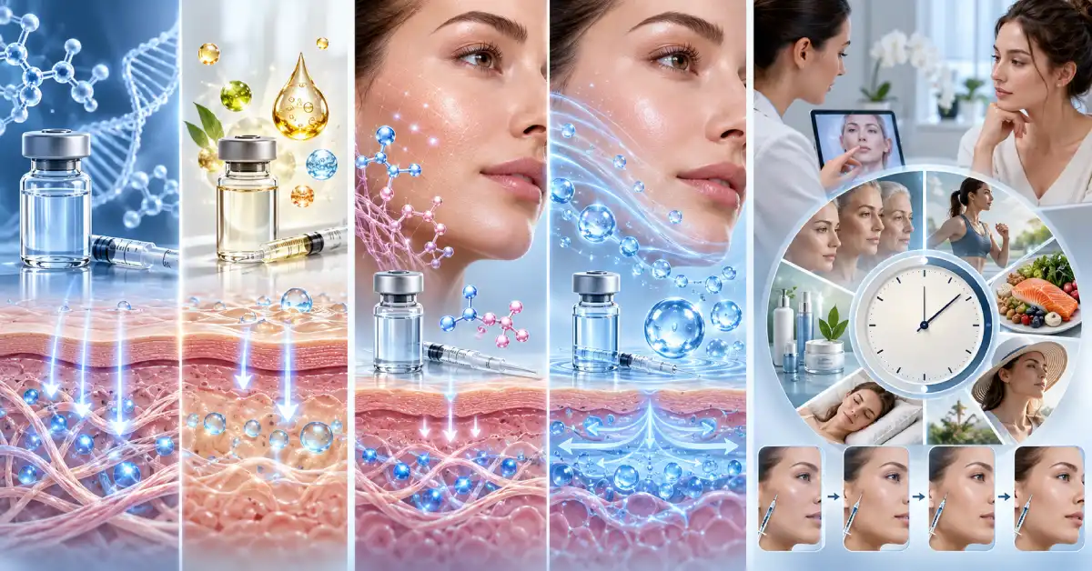 مقایسه جالپرو با مزوژل و پروفایلو با نمایش ترکیبات، اثر آنها بر لایههای پوست و عوامل موثر بر ماندگاری جالپرو
