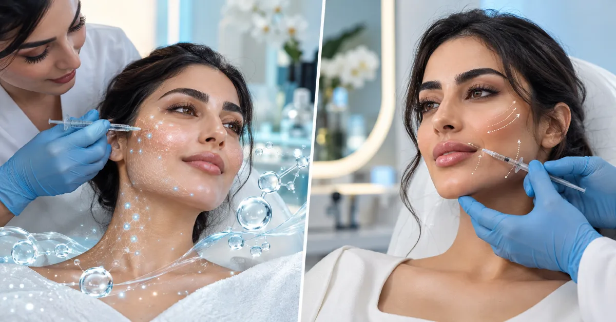 مقایسه پروفایلو و فیلر با نمایش دو روش تزریقی جوانسازی پوست، آبرسانی و بهبود کیفیت پوست در برابر حجمدهی و فرمدهی صورت