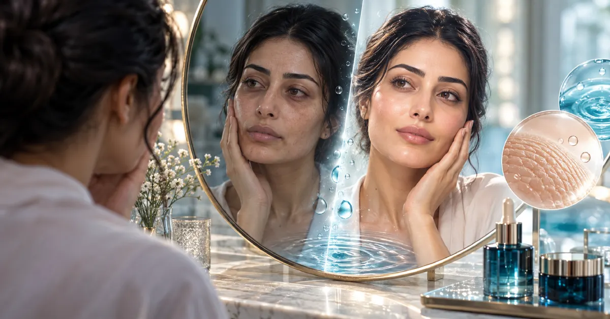 کاهش ظاهر پوست خسته با جالپرو و نمایش چهره خسته در برابر پوست شاداب و باطراوت