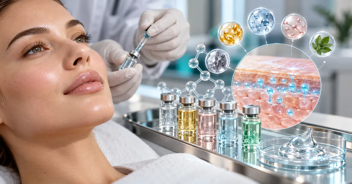 مزوژل چیست با نمایش تزریق مزوژل، ترکیبات تقویتکننده پوست و آبرسانی لایههای پوست